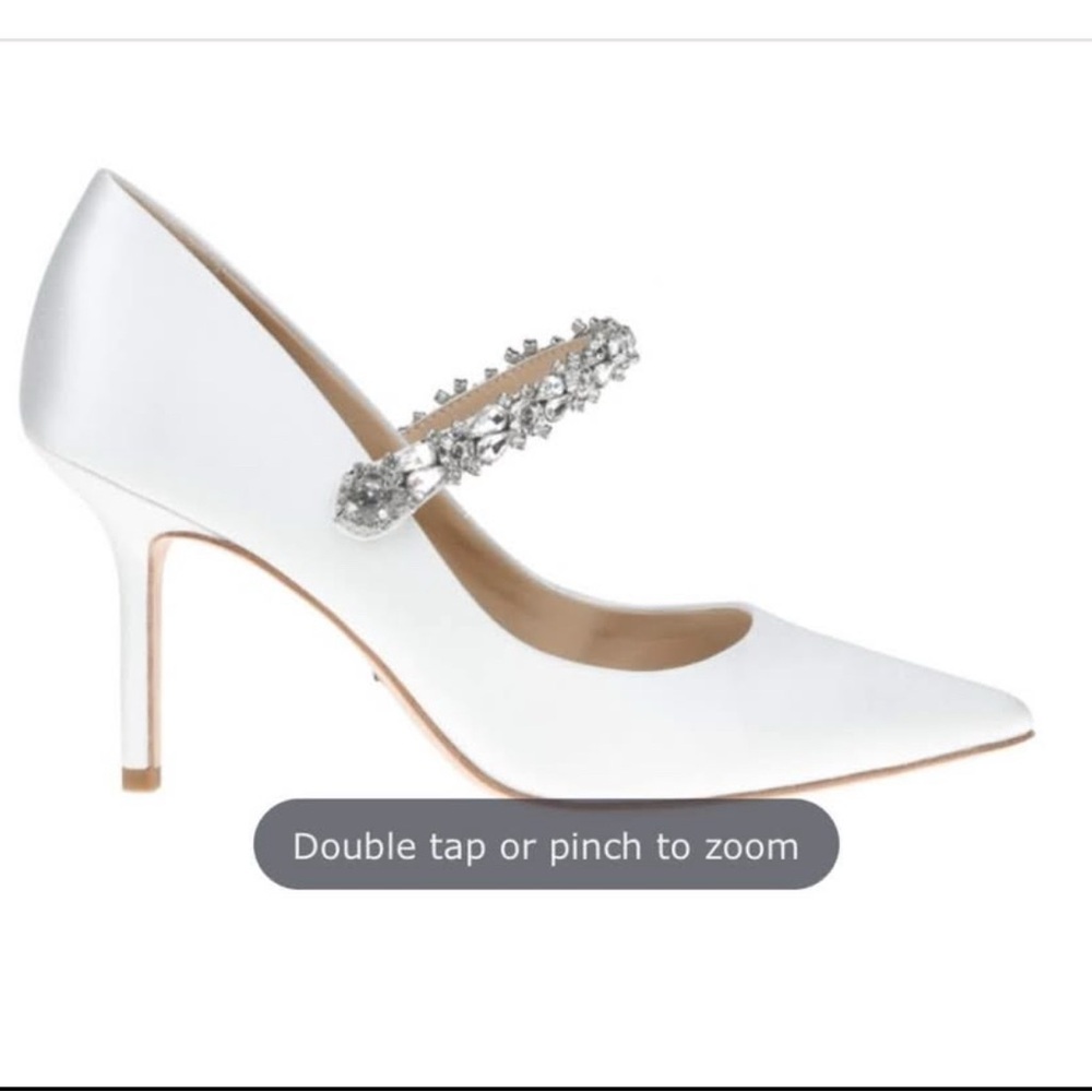 Badgley Mischka White Heels with Silver Accents